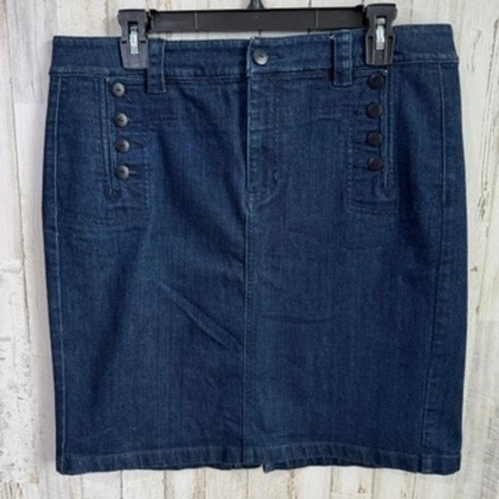 Y2K Lauren‎ Ralph Lauren Skirt Womens 12 Dark Wash Denim Sailor Vintage Nautical